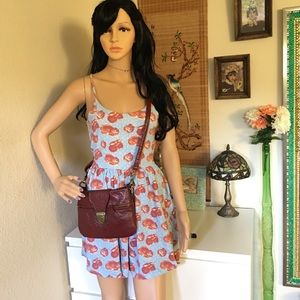 ASOS Floral Criss Crossed Open Back Dress, Size 4